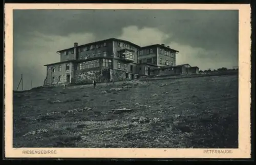 AK Peterbaude /Riesengebirge, Blick zur Baude