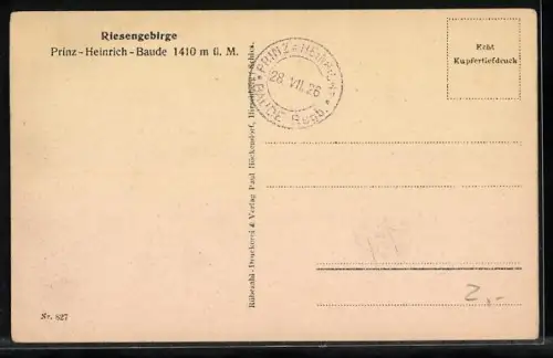 AK Prinz-Heinrich-Baude /Riesengebirge, Besucher auf der Aussichtsplattform