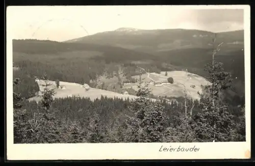 AK Leierbaude, Baude und Umgebung aus der Vogelschau