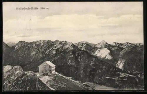 AK Kellerjoch-Hütte, Berghütte mit Bergpanorama