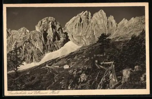 AK Gruttenhütte /Kaisergebirge, Gruttenhütte mit Ellmauerhalt