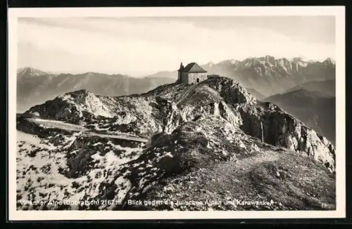 AK Ludwig Walter-Haus, Villacher Alpe, Blick gegen die Julischen Alpen und Karawankel