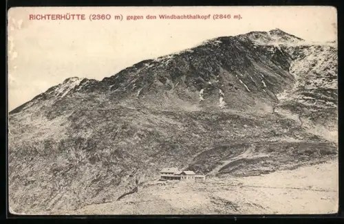 AK Richterhütte, Richterhütte gegen den Windbachthalkopf