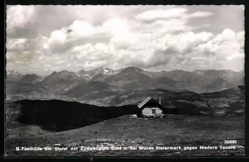 AK B. Festhütte /Frauenalpe, Berghütte am Gipfel der Frauenalpe