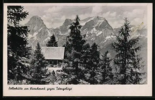 AK Zellethüte am Warscheneck, Berghütte umgeben von Bäumen