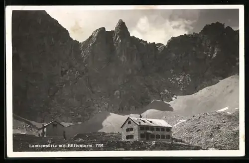 AK Lamsenhütte mit Hüttenturm