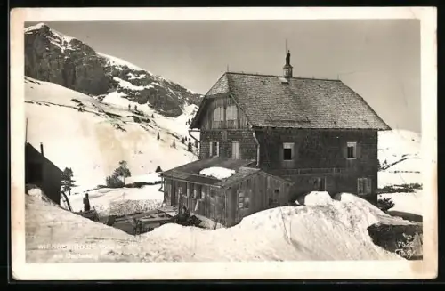 AK Wiesberghaus am Dachstein im Schnee