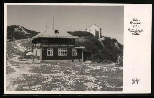 AK Feuerkogel-Hütte, Ortspartie mit Berghütte