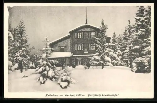 AK Hallerhaus am Wechsel im Schnee
