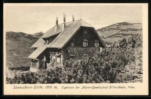 AK Sonnschien-Hütte der Alpine-Gesellschaft D`Voisthaler