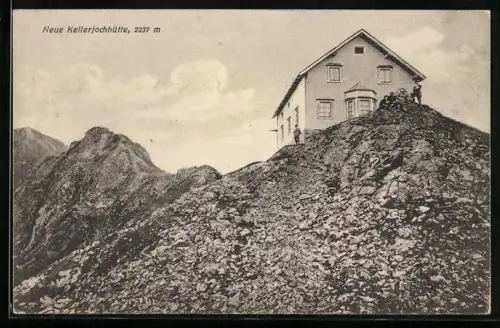 AK Neue Kellerjochhütte mit Panorama