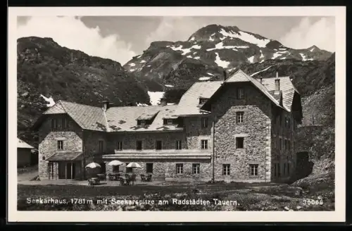 AK Seekarhaus, Berghütte mit Seekarspitze am Radstädter Tauern