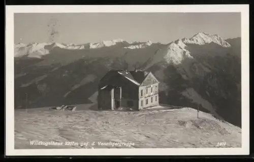 AK Wildkogelhaus, Aussicht von der Berghütte aus auf die Venedigergruppe