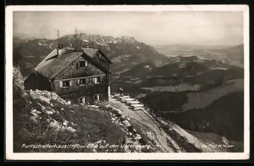 AK Purtschellerhaus mit Blick auf den Untersberg