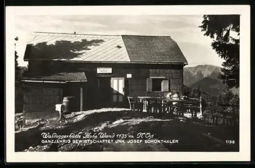 AK Waldeggerhütte von Josef Schonthaler auf der Hohen Wand