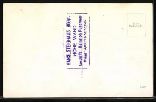 AK Hohe Wand, Gasthaus Hanslsteighaus