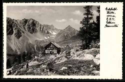 AK Salzkofel-Hütte des Ö. A. V. Sektion Steinnelke auf der Männerlealm, Kreuzeckgruppe