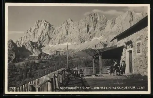 AK Austriahütte der Sektion Austria D. Ö. A. V. mit Dachstein