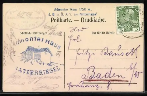 AK Admonterhaus mit dem Natterriegl