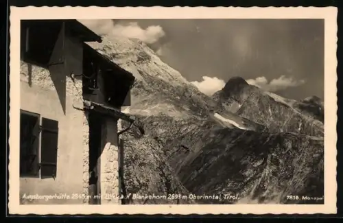 AK Augsburgerhütte mit Blick auf Blankehorn