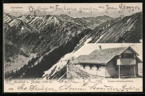 AK Stuiben-Unterkunftshaus, Bergpanorama mit Seesaplana