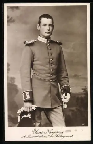 AK Kronprinz Rupprecht von Bayern als Remierleutnant im Leibregiment