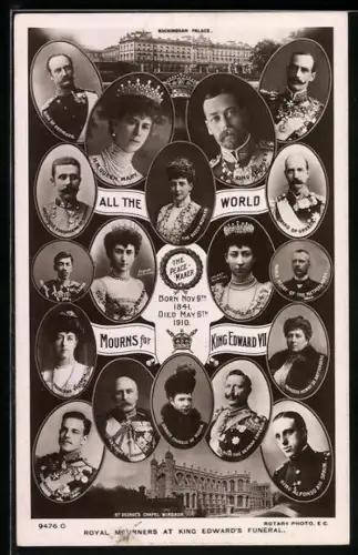 AK All the World mourns for King Edward VII., Die Welt in Trauer um König Edward VII. von England