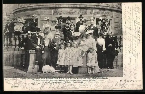 AK Vermählung der Prinzessin Alice mit Prinz Andreas von Griechenland