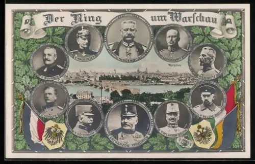 AK Warschau-Warszawa, Der Ring um Warschau, Deutsche und österr. Heerführer