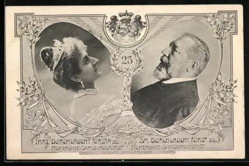 AK 25. Hochzeitstag des Fürstenpaares zu Hohenlohe-Schillingsfürst 1907