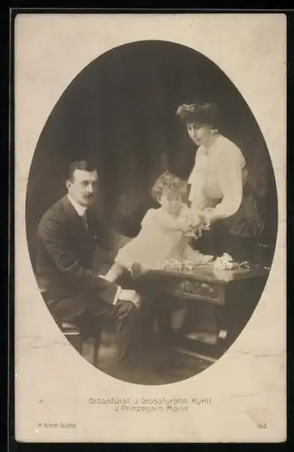 AK Grossfürst u. Grossfürstin Kyrill u. Prinzessin Marie von Russland