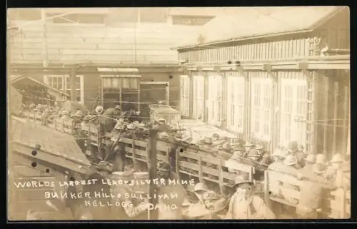 Foto-AK Kellogg, ID, Worlds largest lead and silver mine, Bunker Hill and Sullivan