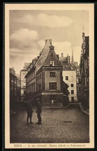 AK Riga, In der Altstadt, Kleine Jakob- u. Scheunenstrasse