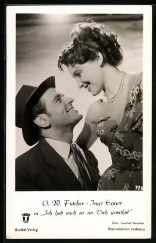 AK Schauspieler Otto Wilhelm Fischer & Schauspielerin Inge Egger in ihrer Rolle im Film Ich hab mich so an dich gewöhnt