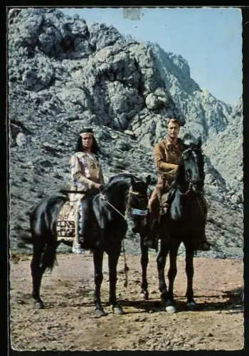 AK Schauspieler Lex Barker und Pierre Brice im Film Der Schatz im Silbersee