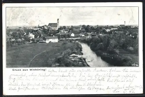 AK Winhöring, Ortsansicht aus der Vogelschau