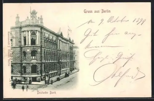 AK Berlin, Deutschen Bank, Mauerstrasse Ecke Behrenstrasse