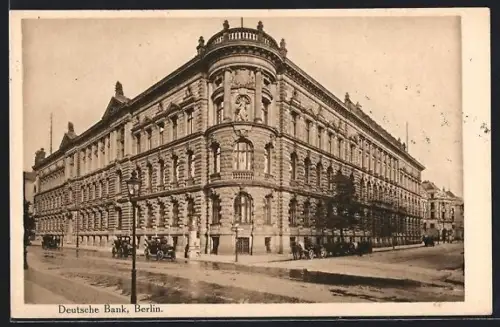 AK Berlin, Deutsche Bank, Behrenstrasse Ecke Kanonierstrasse