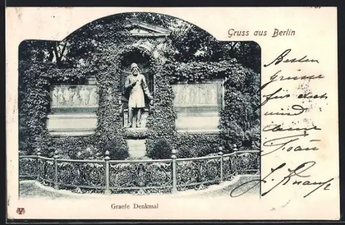 AK Berlin-Tiergarten, Graefe-Denkmal