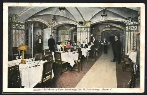 AK Berlin, Gasthaus Berliner Ratskeller, Weinabteilung, Königstrasse