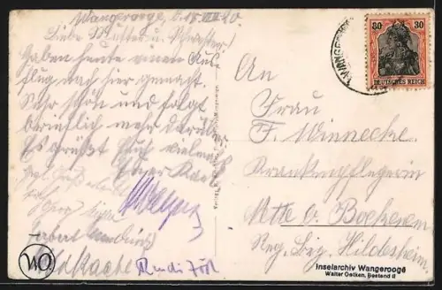 AK Wangerooge, Strandpromenade mit Strandhotel