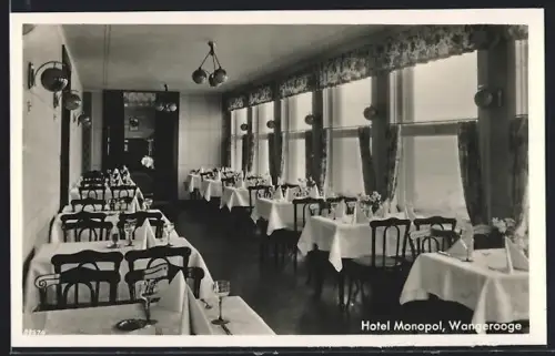 AK Wangerooge, Hotel Monopol, Innenansicht vom Speisesaal