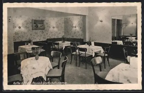 AK Pössneck, Kaffee Dittmann, Gesellschaftszimmer