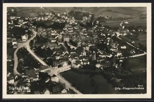 AK Triptis i. Thür., Ortsansicht, Fliegeraufnahme