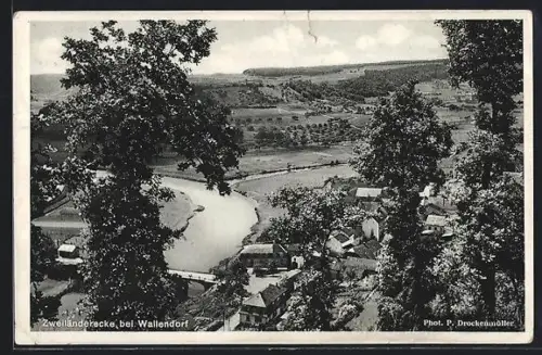 AK Wallendorf / Eifel, Zweiländerecke, Flusslandschaft