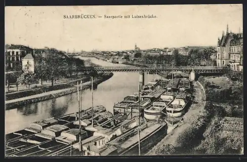 AK Saarbrücken, Saarpartie mit Luisenbrücke