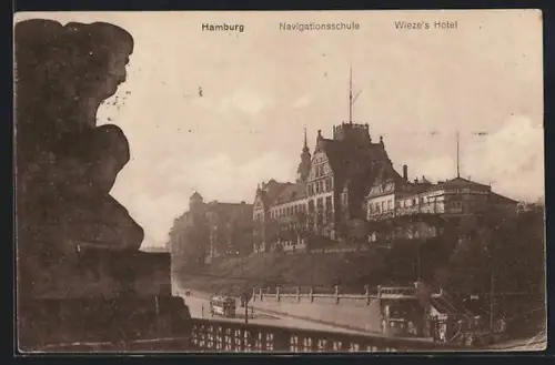AK Hamburg-St.Pauli, Navigationsschule, Wieze`s Hotel