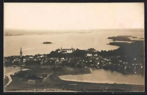 AK Plön, Stadtbild mit Plöner See, Kirche, Schloss