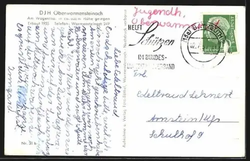 AK Oberwarmensteinach i. Fichtelgebirge, DJH, Am Wagenthal
