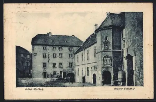AK Waldeck / Hessen, Schloss Waldeck, innerer Schlosshof